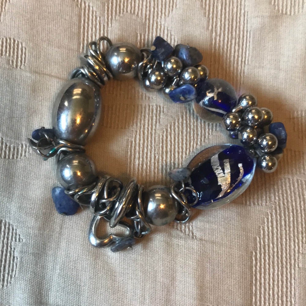 Women’s costume bracelet- silver and blue